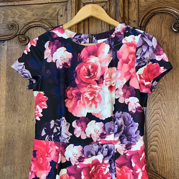 Eliza J Floral Fit & Flare Floral Cocktail Dress - Picture 6 of 13